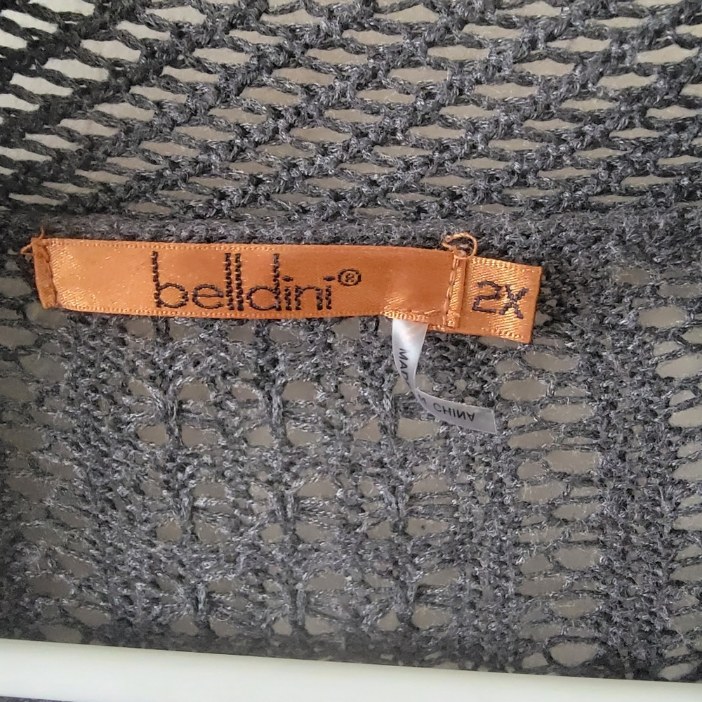 Belldini 2X crochet-knit lightweight cardigan - Picture 6 of 7